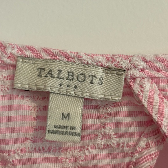 Talbots Sleeveless Top Pink White Stripes Size M - Picture 6 of 10